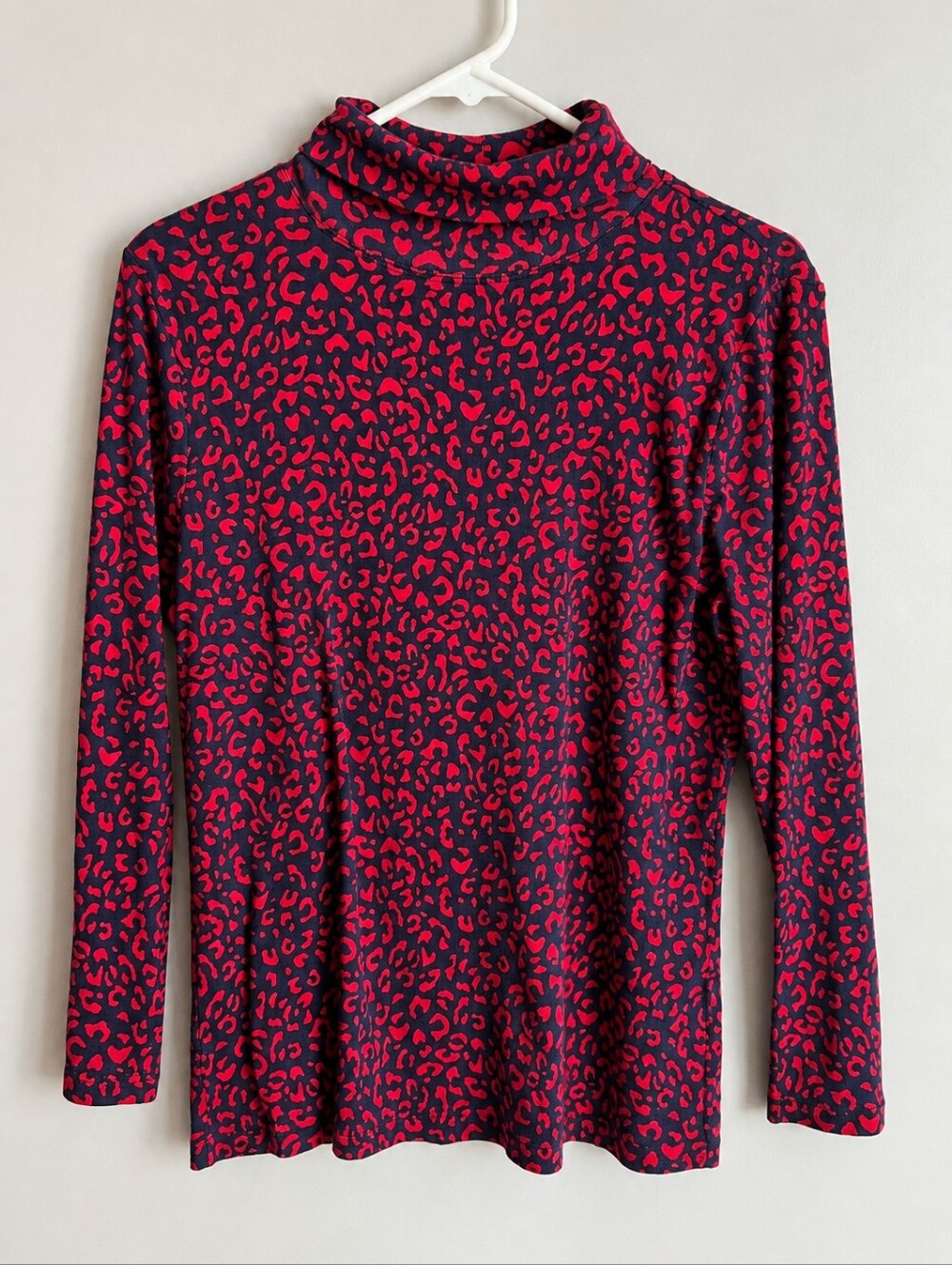Vineyard Vines Leopard Print Turtleneck Top Size Large